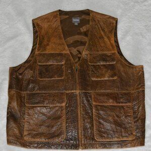 Vintage Wilsons Leather Vest Men's Brown Pockets size XL